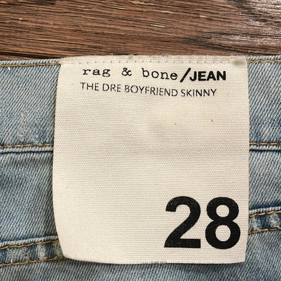 Rag & Bone The Dre Thrasher Boyfriend Light Wash Jeans Size 28 - Picture 9 of 9
